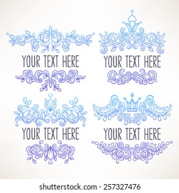 set of four beautiful floral frames