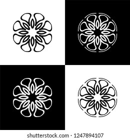 Set with four beautiful Mandalas. Vector decorative elements for your design.  Flower, oriental patterns