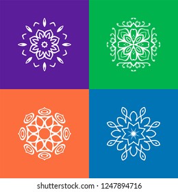 Set with four beautiful Mandalas. Vector decorative elements for your design.  Flower, oriental patterns
