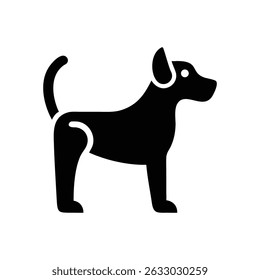 
A set of four black dog silhouette pictograms.