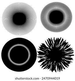 
set of four black figures on a white background, vector