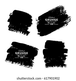 Set of four black grunge banners for your design