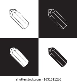 Set of four black and white crystals