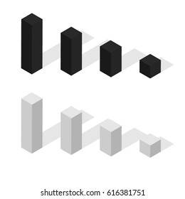Set of four blackand white  blank boxes.  for your design. Vector