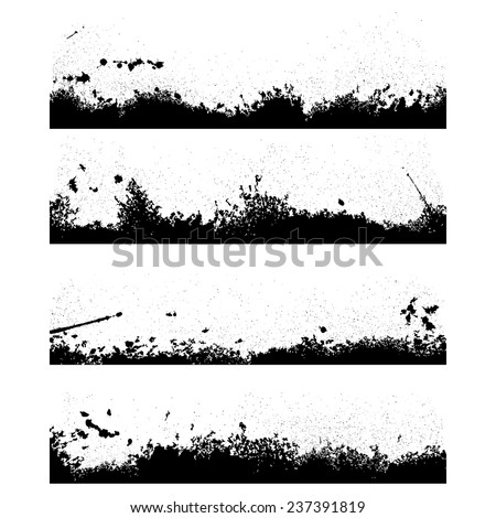 Set of four blak ink blots design elements. eps10