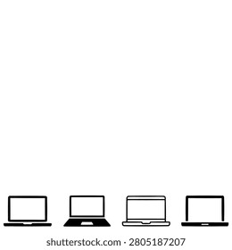 Set of Four Blank Digital Screens Displaying Different Device Frames Minimalist Style