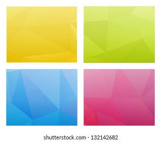 Set of four blank polygon style templates ready for your text / abstract polygon templates