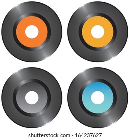 Set of four Blank vinyl records vector illustration 