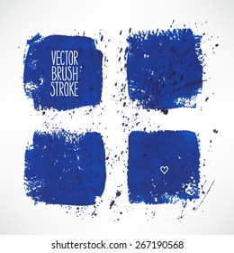 Set with four blue stroke backgrounds. hand-drawn illustration