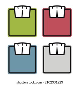 Set of four body scales - vector illustration