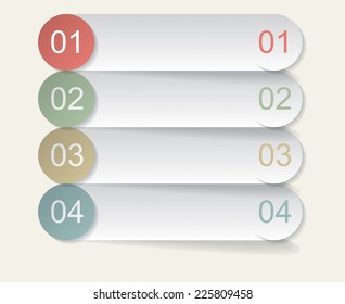 Set of four bookmarks. Infographic design elements. Vector illustration