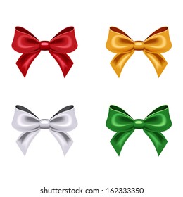 Set of four bows. Vector illustration.