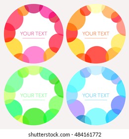 Set of four bright banners