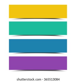 Set of four bright banners, template for your design, vector