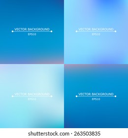 Set of Four Bright Multicolored Blurry Backgrounds