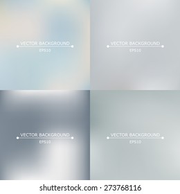 Set of four bright multicolored blurry backgrounds