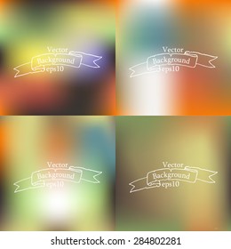 Set of four bright multicolored blurry backgrounds