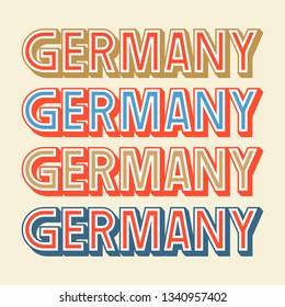 Set of four bright retro, vintage style completely hand crafted Germany banners, words, texts. 

