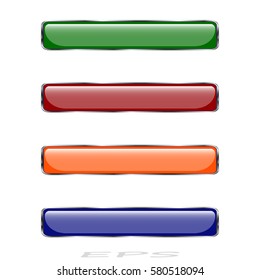 set of four buttons for website, vector illustration