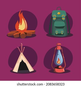 set of four camp items