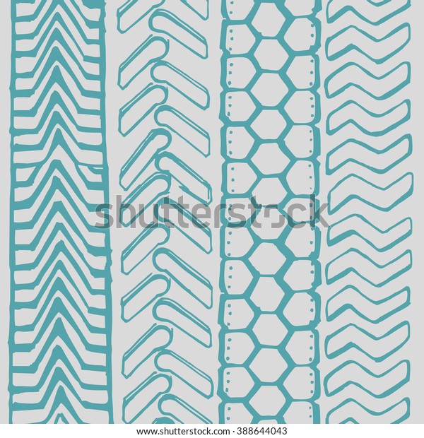 Set of four car tire track isolated on\
white.Vector Illustration