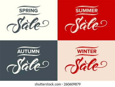 set of four cards with calligraphic text sale