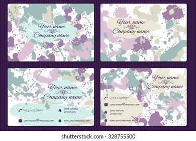 set of four cards with place for text and contact information