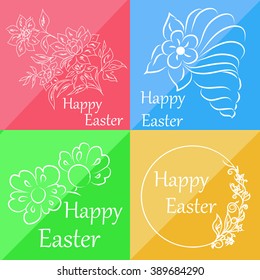 Set of four cards that can be used for congratulation on Easter or accompanying card to gift and for other purposes
