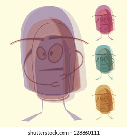 Set of four cartoon characters