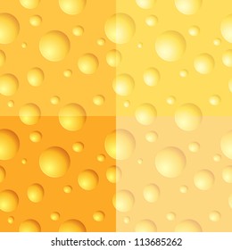 Set of four cheese patterns, vector illustration