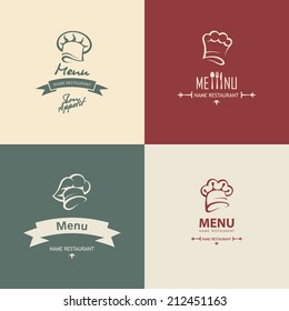 conjunto de cuatro menús del chef