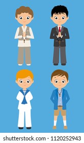 set of four children in communion costume