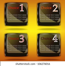 Set of four choice glossy labels
