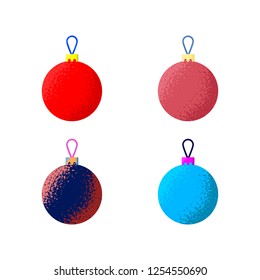 set of four Christmas balls