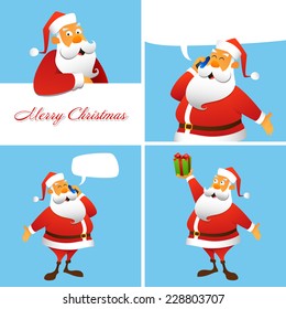 Set of four Christmas and New Year greeting cards.