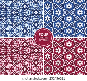 Set of four Christmas seamless patterns