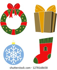 Set of four christmas things