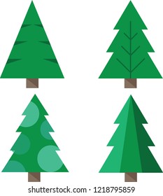 Set of four Christmas trees vector