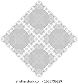 Set of four circle abstract pattern repetition background made of set of rings, vector illustration. Eps 10