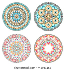 Set of four circular ornaments.The combination of geometry and hand drawn patterns.
Vintage decorative elements.
Logo.

