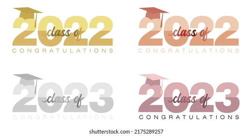 A set of four Class of 2022 and Class of 2023 on an isolated white background