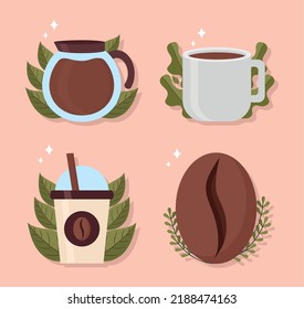 set of four coffee icons