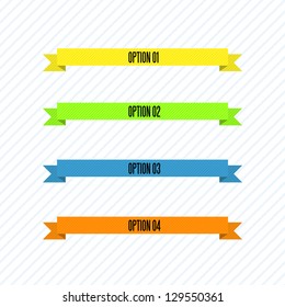 Set of four collor ribbons banners for web or any usage