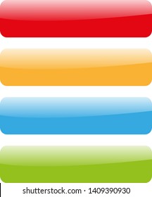 Set of four color glossy empty icons - Vector