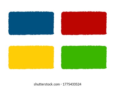 Set of four color icons with burshed edges - Vector