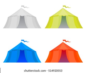 Set of four color marquees without branding, vector illustration