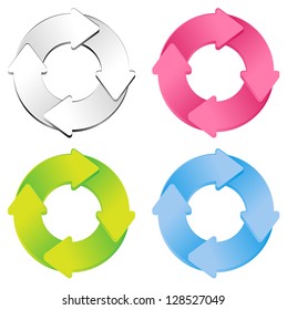 Set of four color option diagrams.