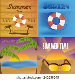 a set of four colored backgrounds for this summer vacations