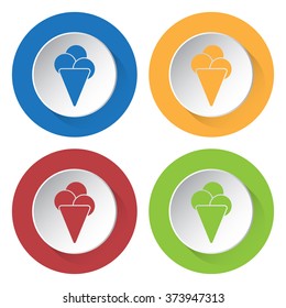 set of four colored icons - ice cream
