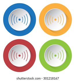 set of four colored icons - sound or vibration symbol